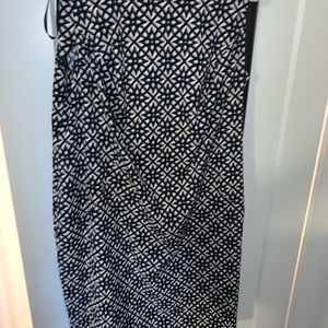 Navy patterned work dress